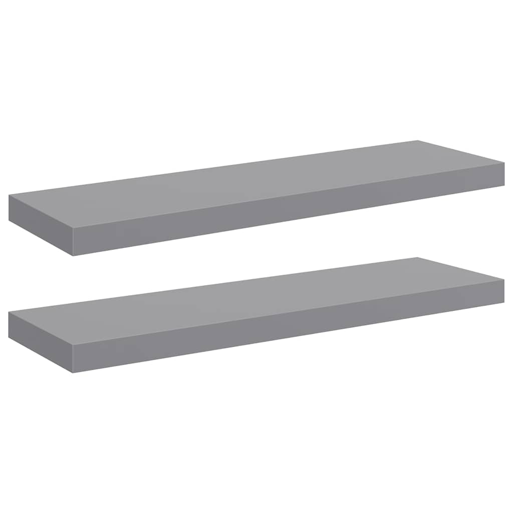 væghylder 2 stk. 80x23,5x3,8 cm MDF grå