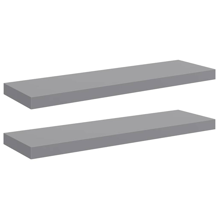 væghylder 2 stk. 80x23,5x3,8 cm MDF grå
