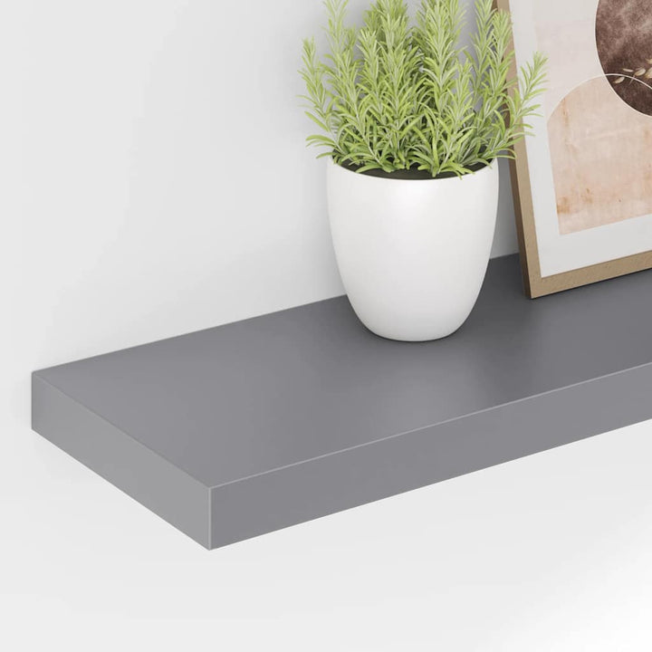 væghylder 2 stk. 80x23,5x3,8 cm MDF grå