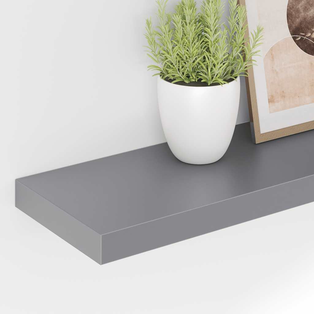 væghylder 2 stk. 90x23,5x3,8 cm MDF grå