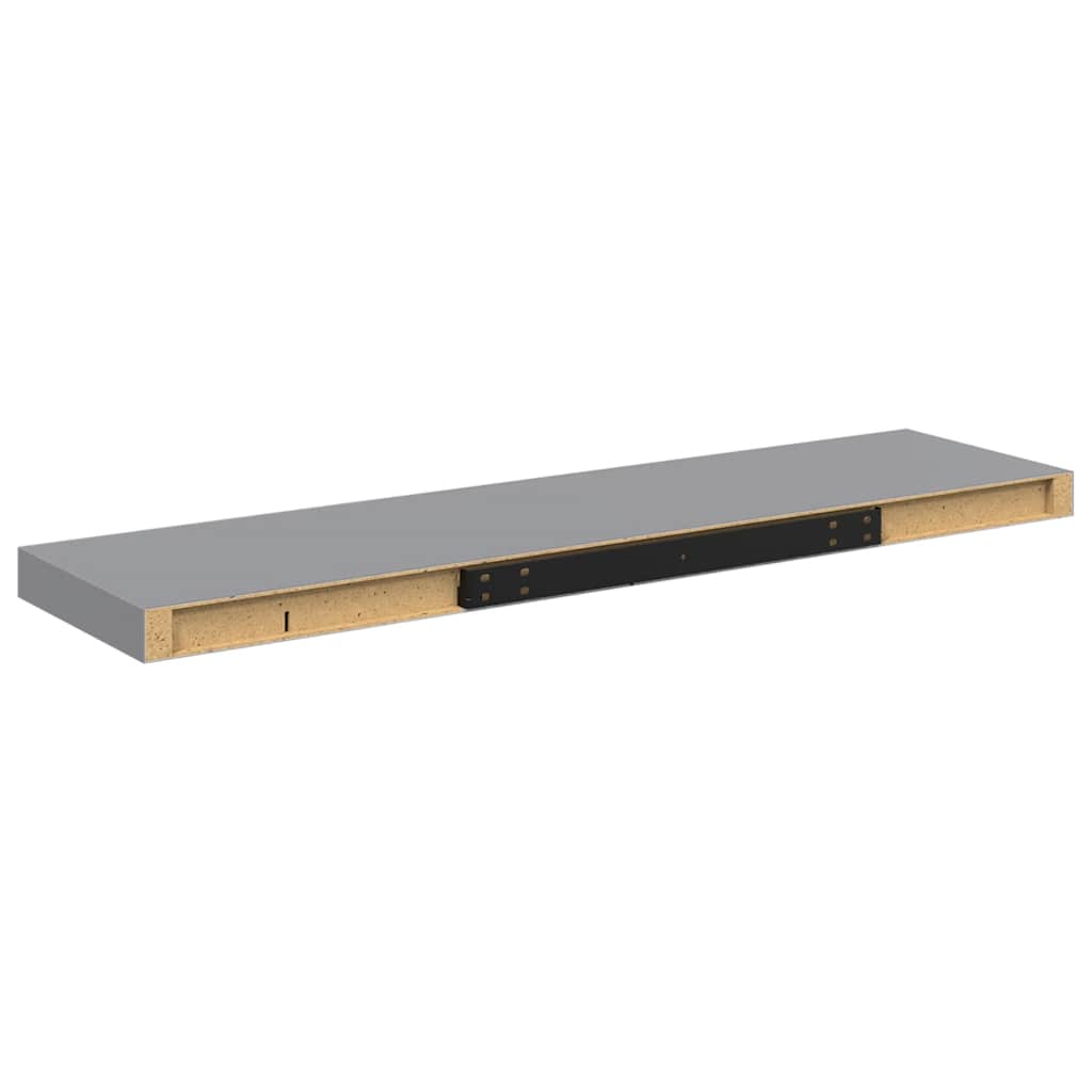 væghylder 2 stk. 90x23,5x3,8 cm MDF grå