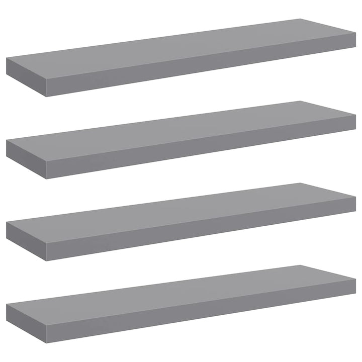svævehylder 4 stk. 90x23,5x3,8 cm MDF grå