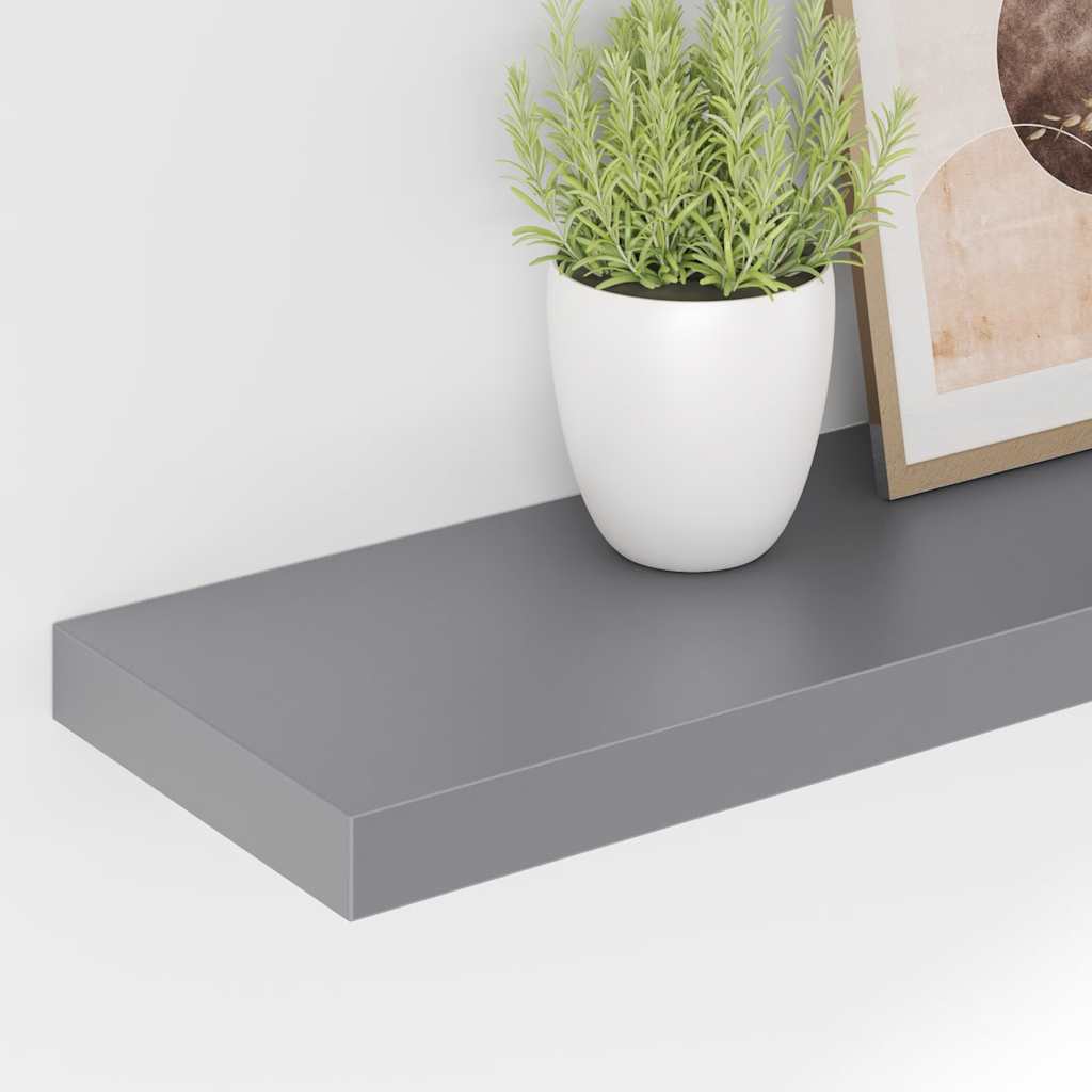 svævehylder 4 stk. 90x23,5x3,8 cm MDF grå