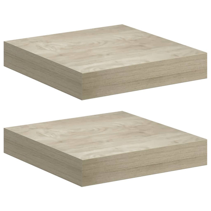 væghylder 2 stk. 23x23,5x3,8 cm MDF egetræsfarve