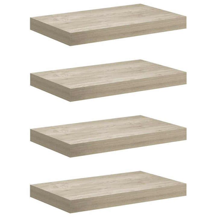 væghylder 4 stk. 40x23x3,8 cm MDF egetræsfarve