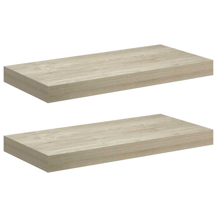væghylder 2 stk. 50x23,5x3,8 cm MDF egetræsfarve