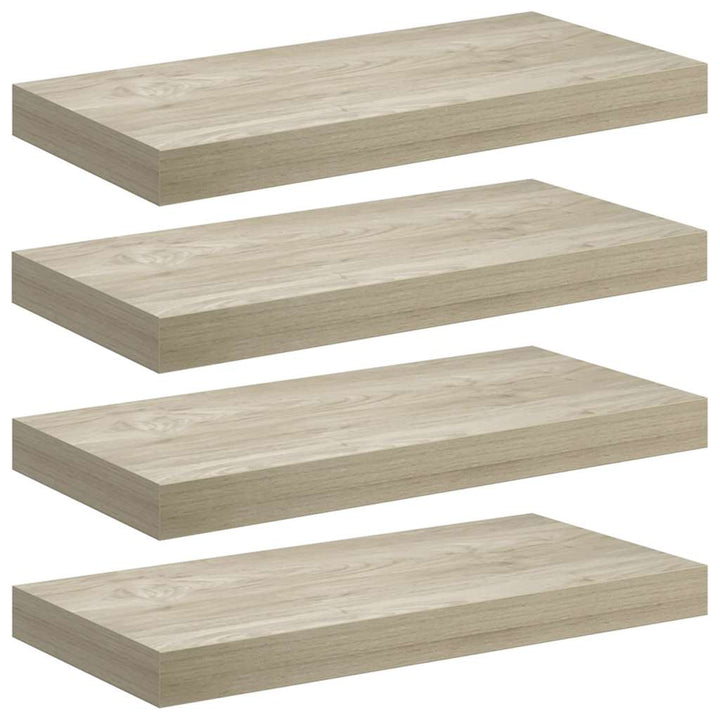 væghylder 4 stk. 50x23x3,8 cm MDF egetræsfarve