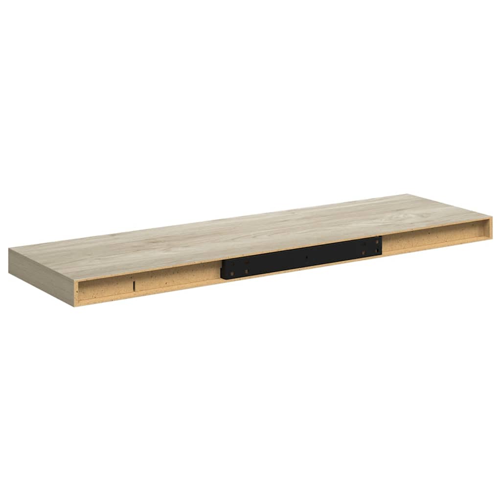 væghylder 4 stk. 80x23,5x3,8 cm MDF egetræsfarve