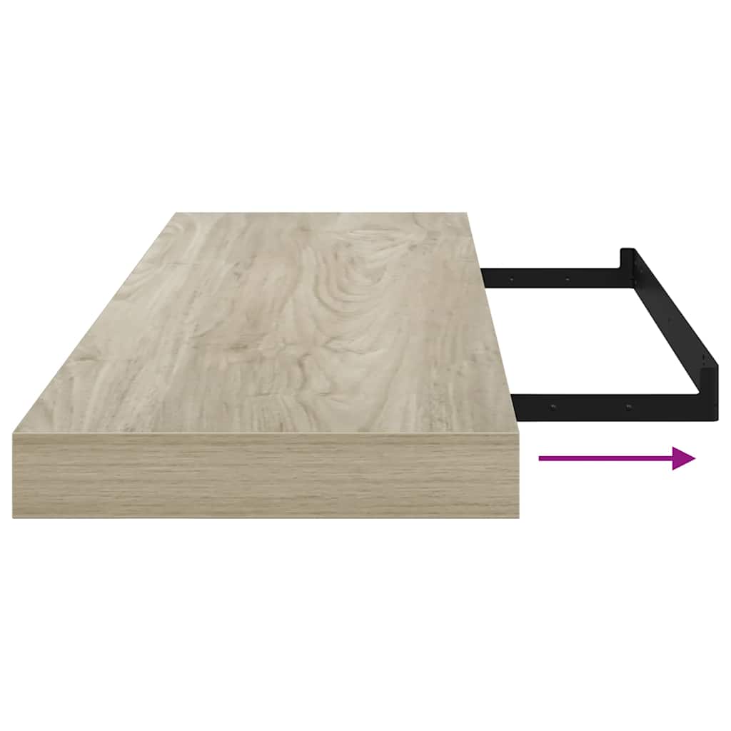 væghylder 4 stk. 80x23,5x3,8 cm MDF egetræsfarve