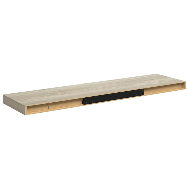 væghylder 2 stk. 90x23,5x3,8 cm MDF egetræsfarve