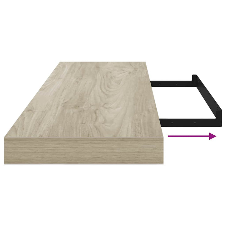 væghylder 2 stk. 90x23,5x3,8 cm MDF egetræsfarve