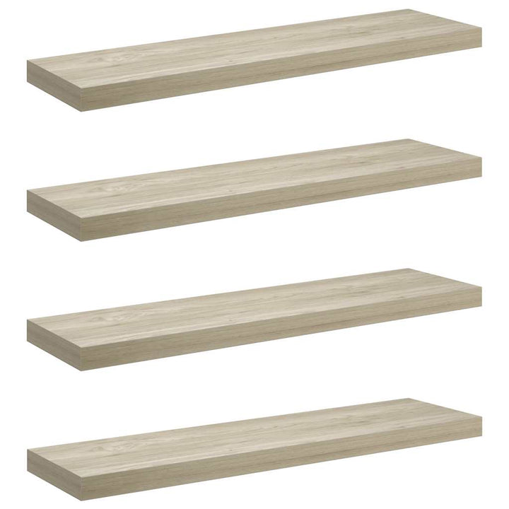 væghylder 4 stk. 90x23,5x3,8 cm MDF egetræsfarve