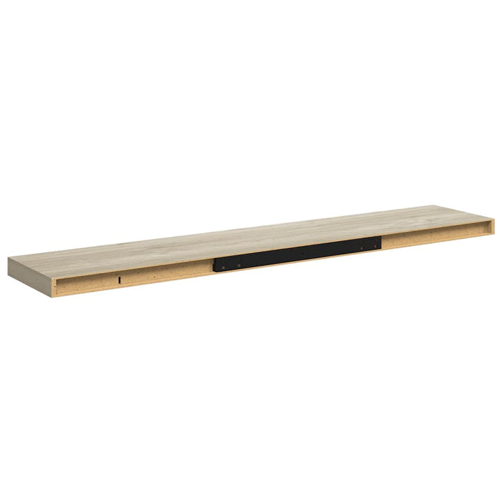 væghylder 4 stk. 120x23,5x3,8 cm MDF egetræsfarve
