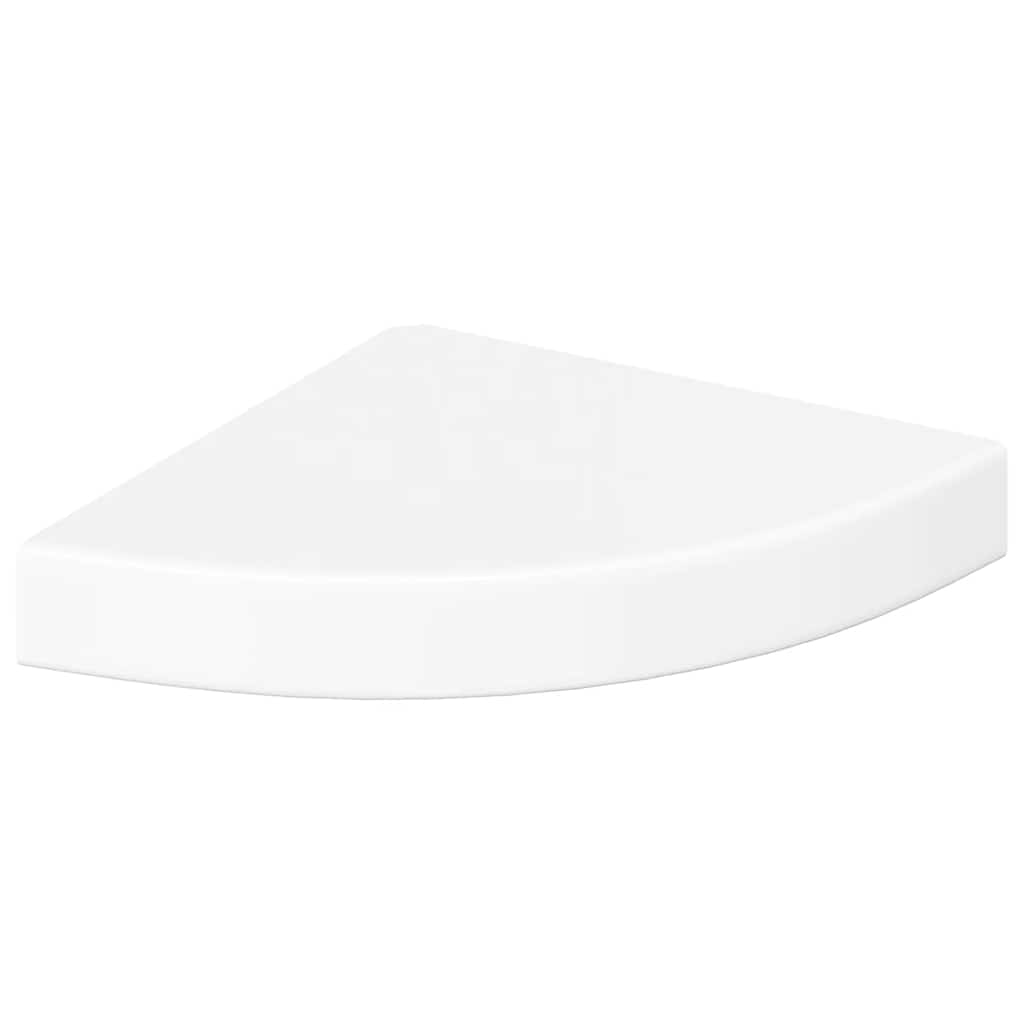 svævende hjørnehylder 2 stk. højglans hvid 25x25x3,8 cm MDF