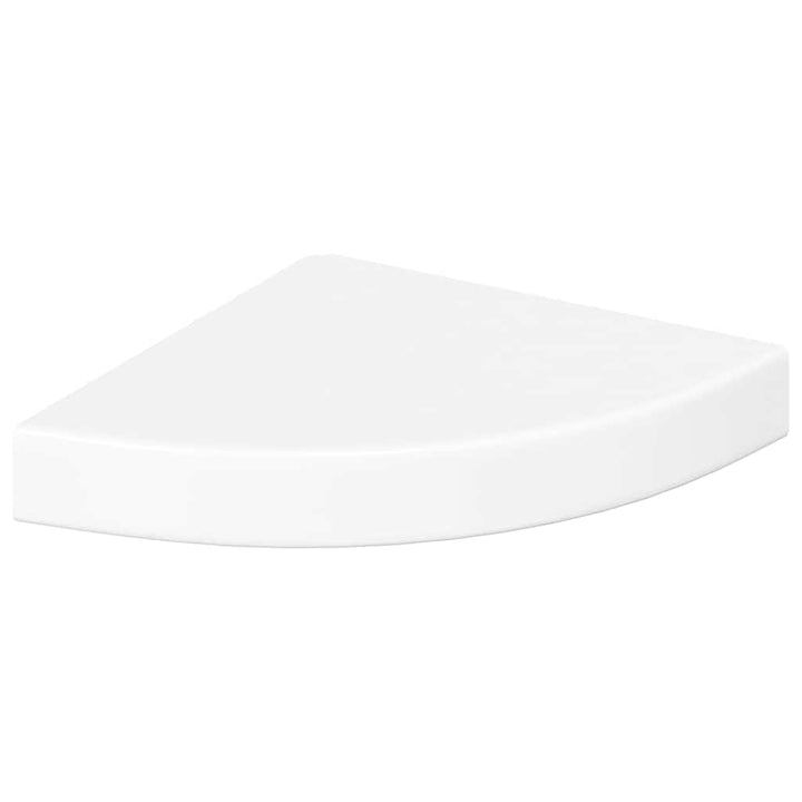 svævende hjørnehylder 2 stk. højglans hvid 25x25x3,8 cm MDF