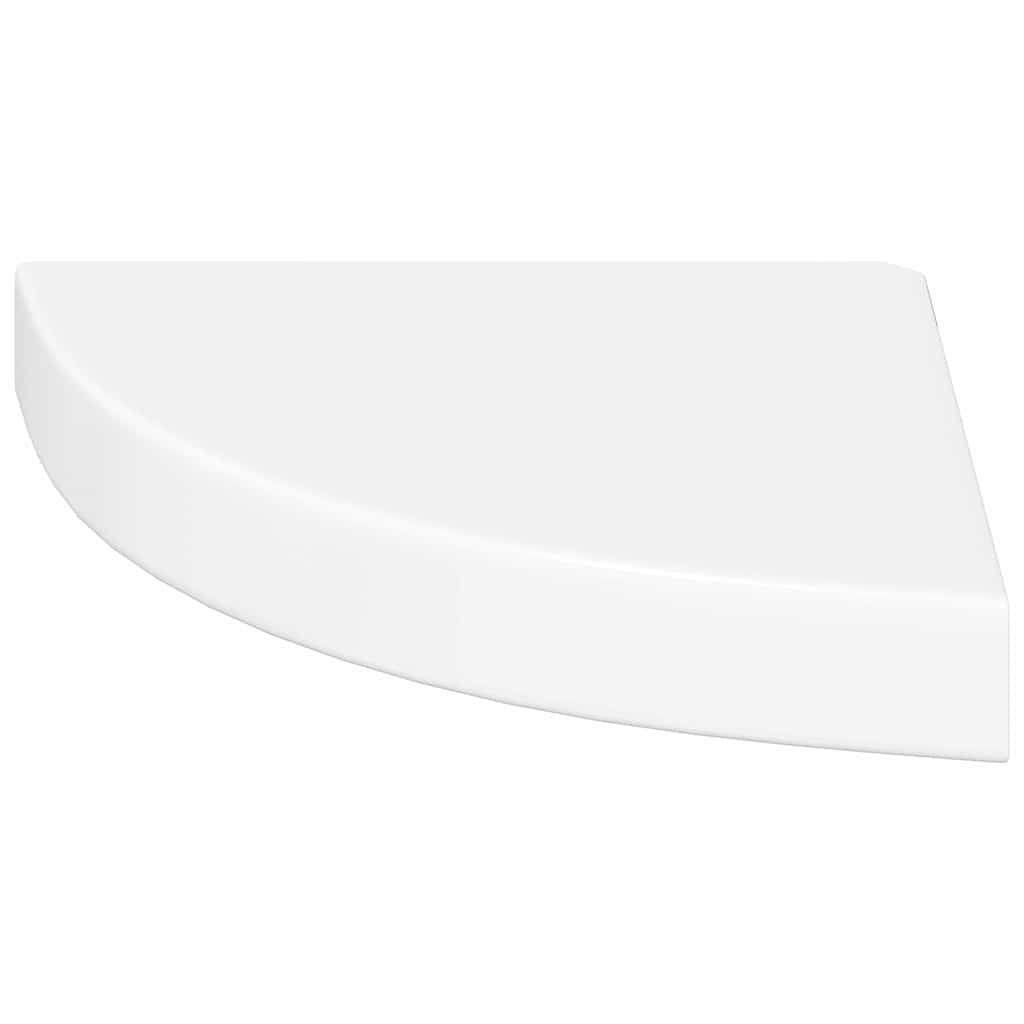 svævende hjørnehylder 2 stk. højglans hvid 25x25x3,8 cm MDF