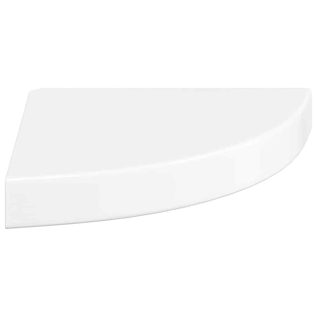 svævende hjørnehylder 2 stk. højglans hvid 25x25x3,8 cm MDF