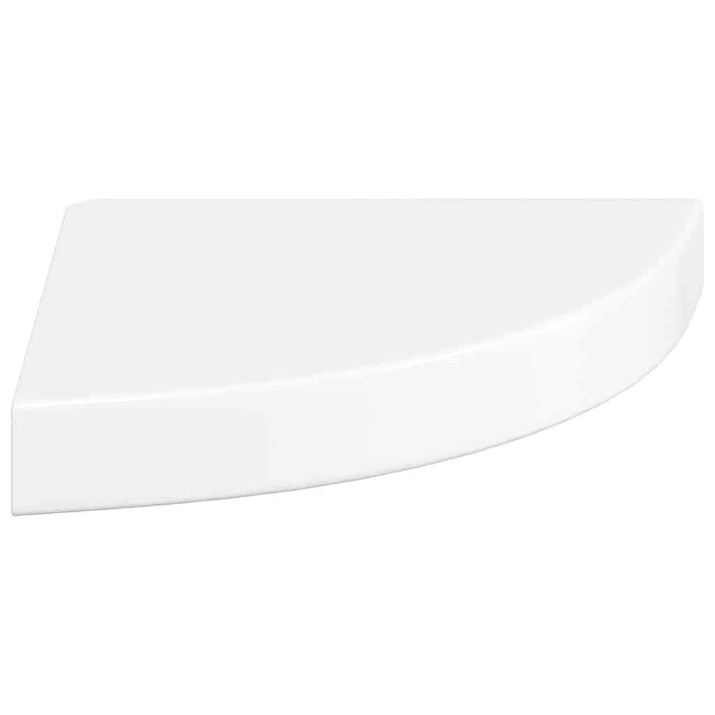 svævende hjørnehylder 2 stk. højglans hvid 25x25x3,8 cm MDF