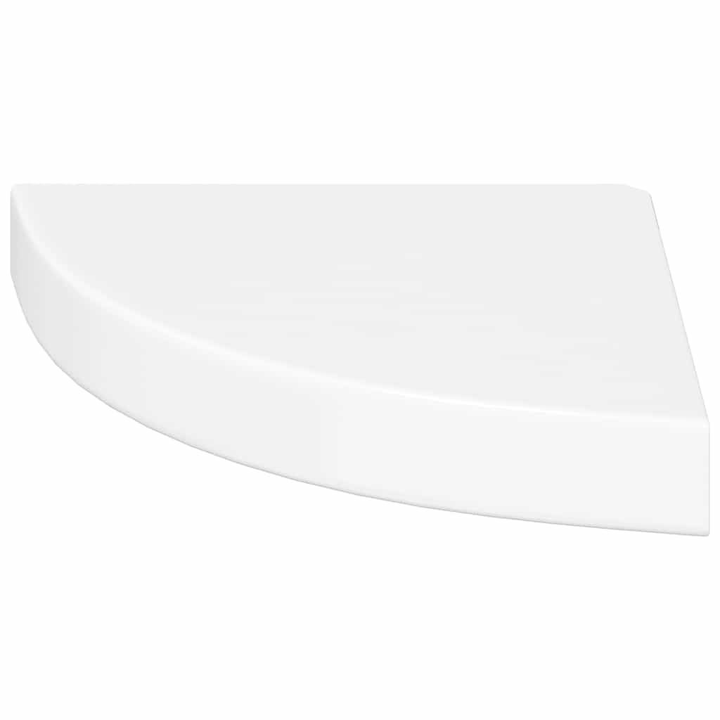 svævende hjørnehylder 4 stk. højglans hvid 25x25x3,8 cm MDF