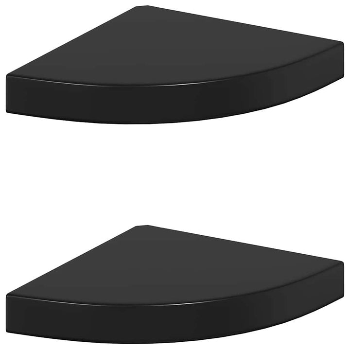 hjørnehylder 2 stk. 25x25x3,8 cm MDF sort højglans