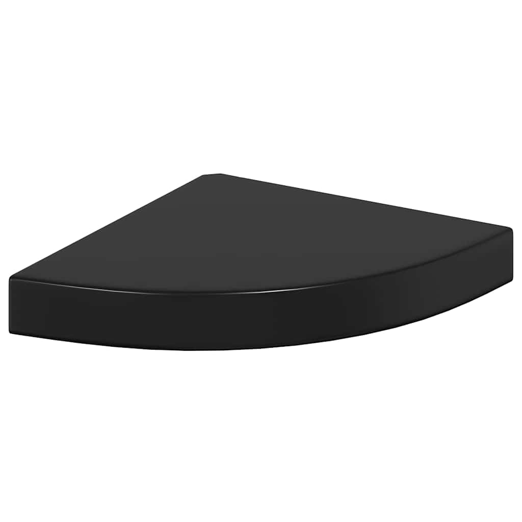 hjørnehylder 2 stk. 25x25x3,8 cm MDF sort højglans