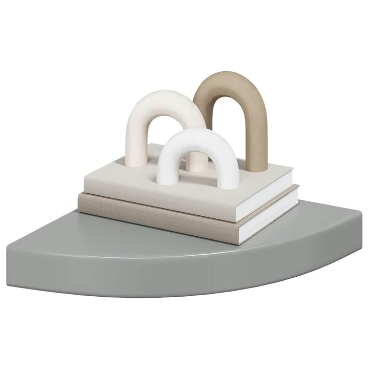 hjørnehylder 4 stk. 25x25x3,8 cm MDF grå højglans