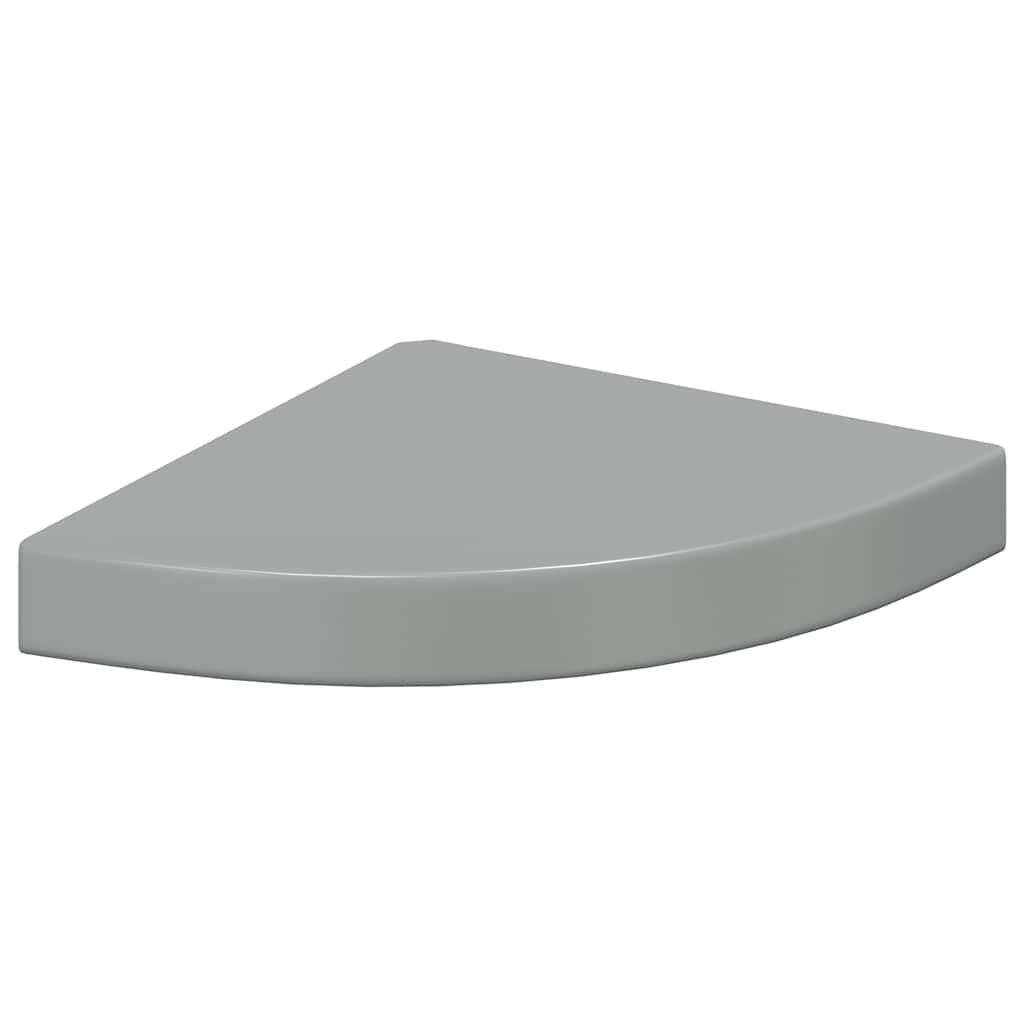 hjørnehylder 4 stk. 25x25x3,8 cm MDF grå højglans