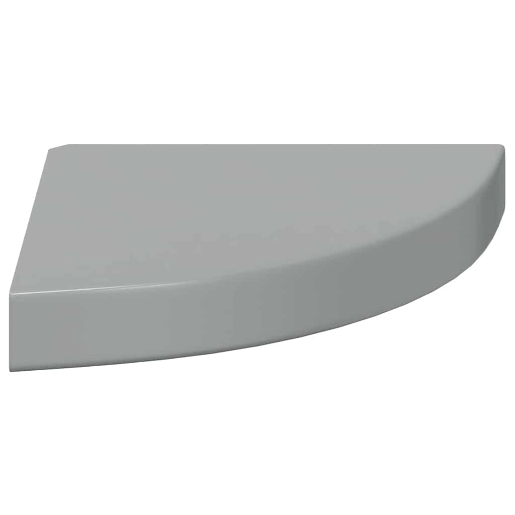 hjørnehylder 4 stk. 25x25x3,8 cm MDF grå højglans