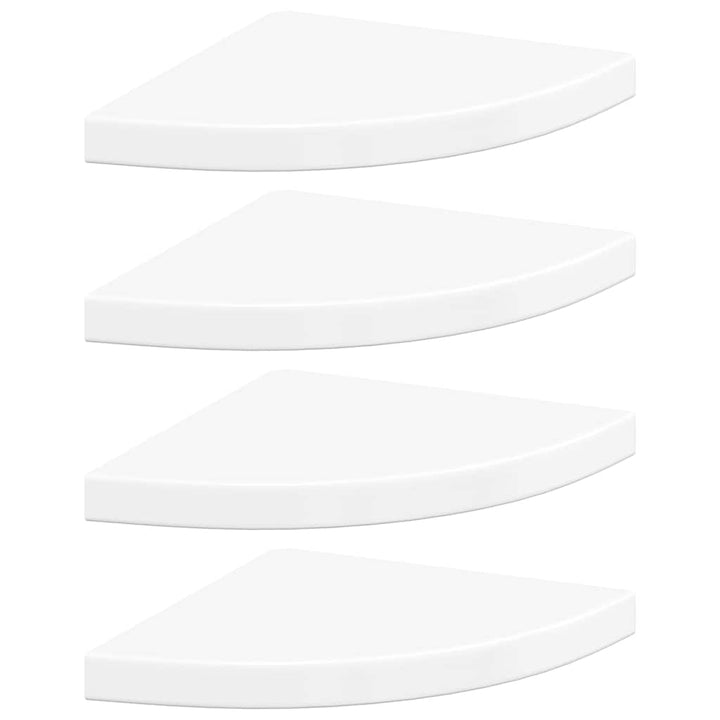 hjørnehylder 4 stk. 35x35x3,8 cm MDF hvid højglans