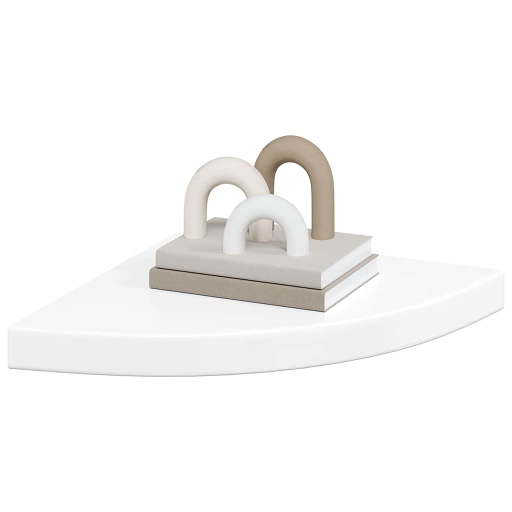 hjørnehylder 4 stk. 35x35x3,8 cm MDF hvid højglans
