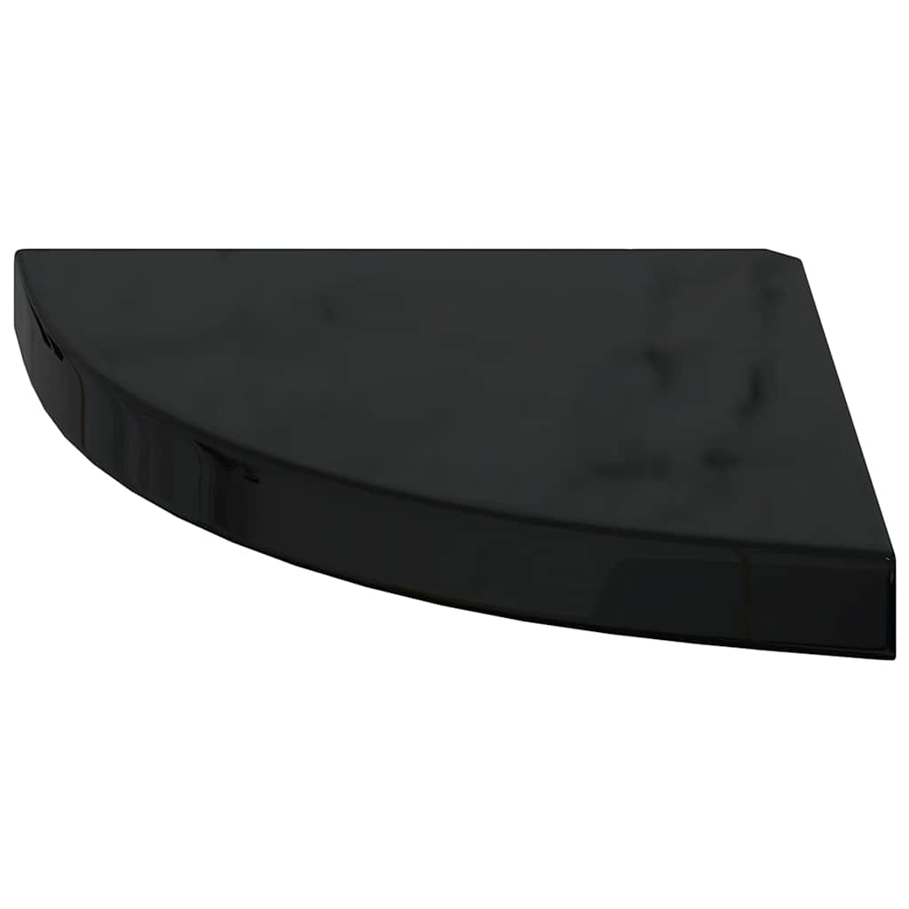 hjørnehylder 4 stk. 35x35x3,8 cm MDF sort højglans