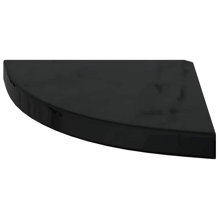 hjørnehylder 4 stk. 35x35x3,8 cm MDF sort højglans