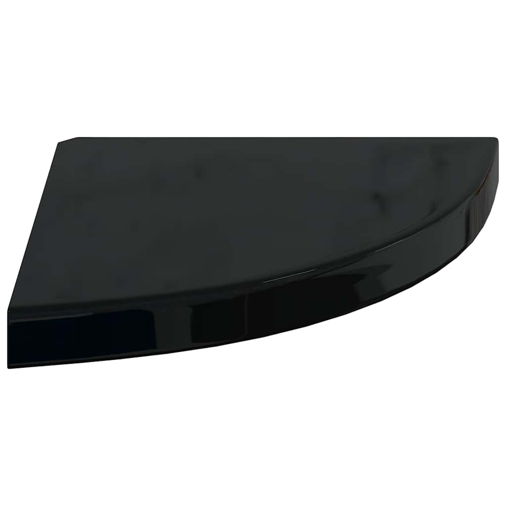 hjørnehylder 4 stk. 35x35x3,8 cm MDF sort højglans