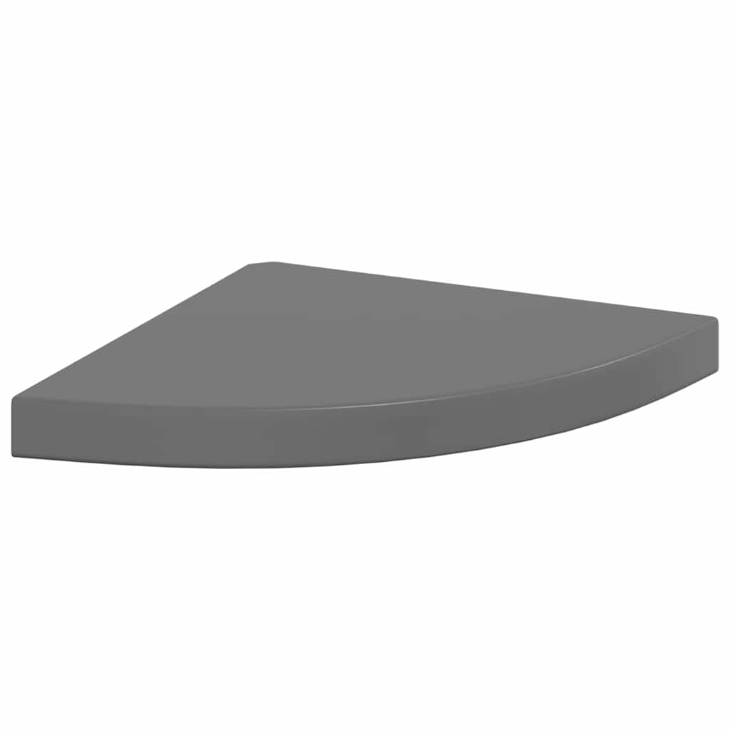 hjørnehylder 2 stk. 35x35x3,8 cm MDF grå højglans