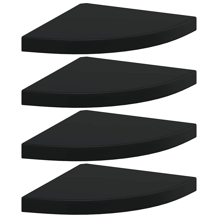 hjørnehylder 4 stk. 35x35x3,8 cm MDF sort