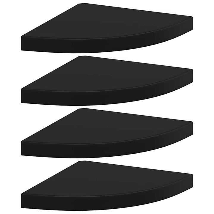 hjørnehylder 4 stk. 35x35x3,8 cm MDF sort