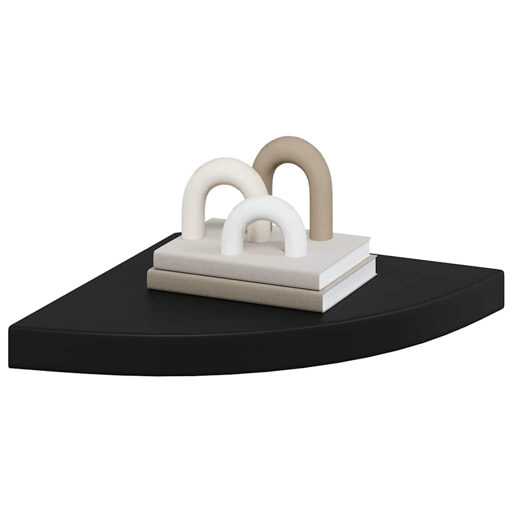 hjørnehylder 4 stk. 35x35x3,8 cm MDF sort