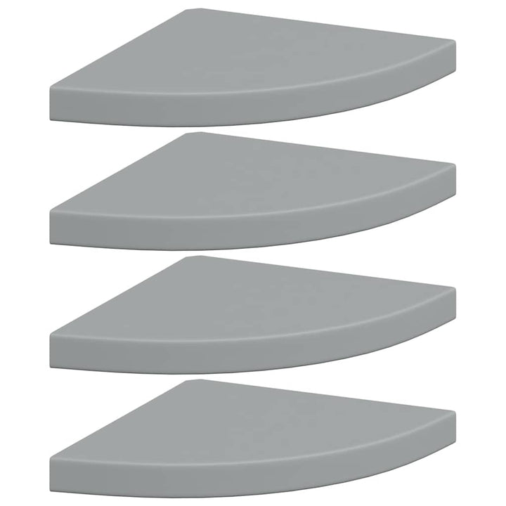 hjørnehylder 4 stk. 35x35x3,8 cm MDF grå