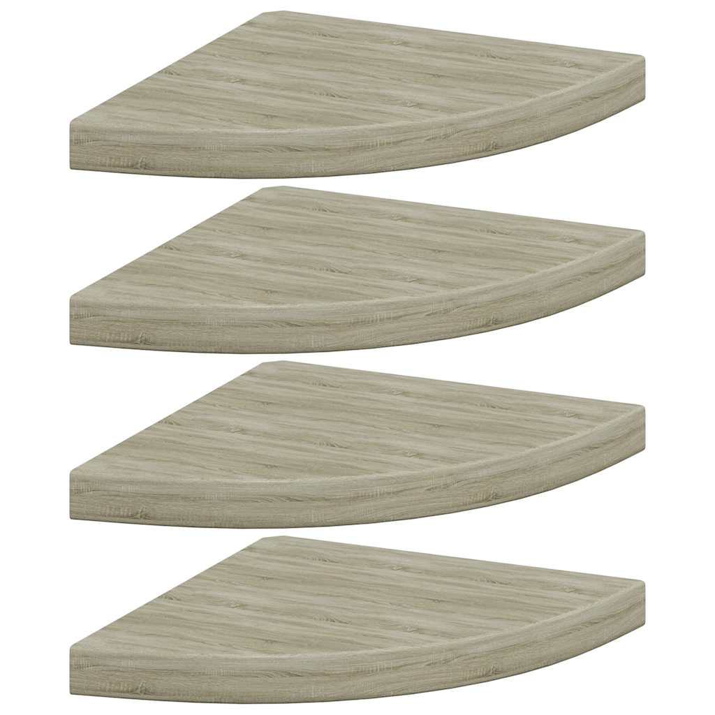 hjørnehylder 4 stk. 35x35x3,8 cm MDF egetræsfarvet