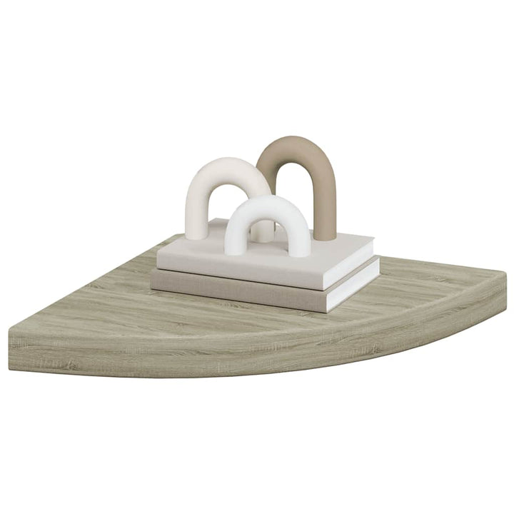hjørnehylder 4 stk. 35x35x3,8 cm MDF egetræsfarvet
