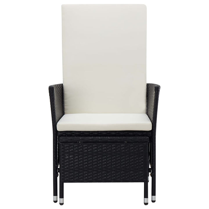 loungesæt til haven 2 dele med hynder polyrattan sort