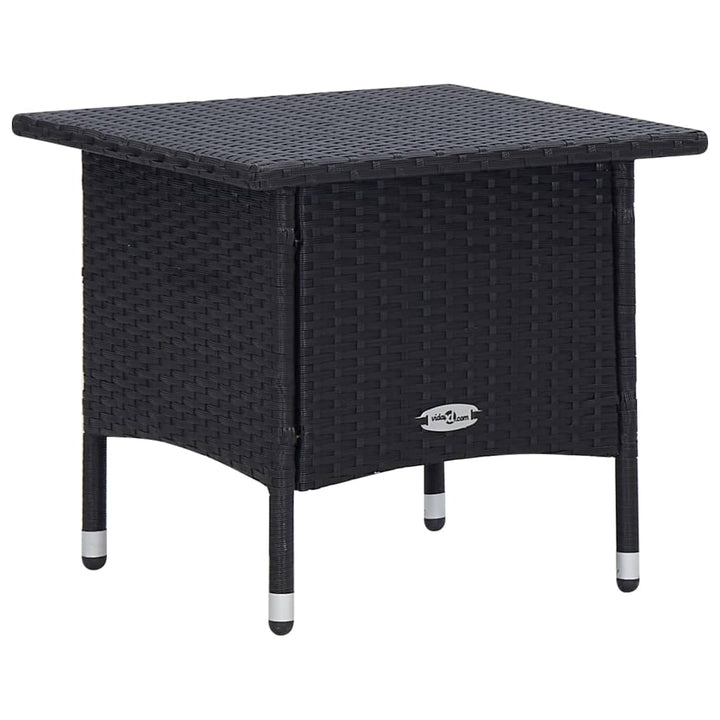 loungesæt til haven 2 dele med hynder polyrattan sort