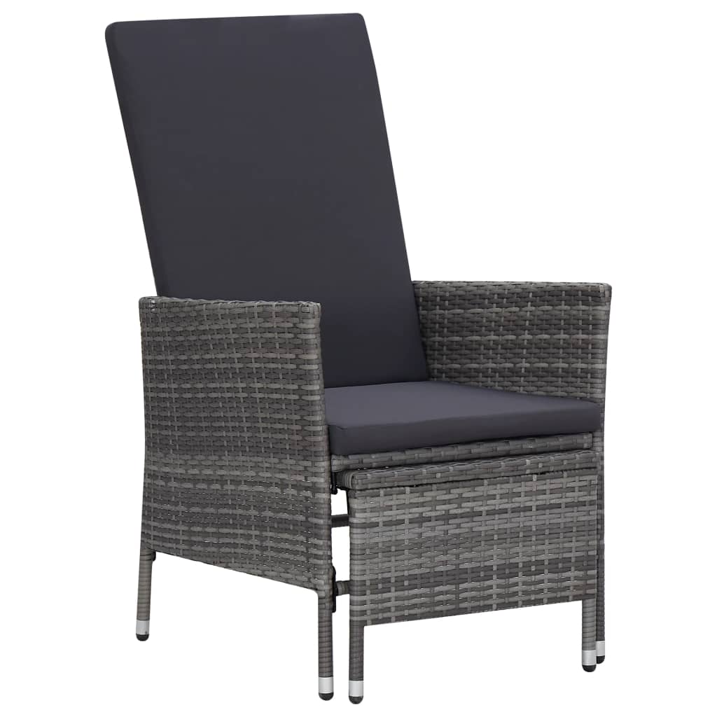loungesæt til haven 2 dele med hynder polyrattan grå