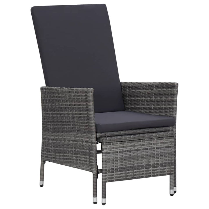 loungesæt til haven 2 dele med hynder polyrattan grå