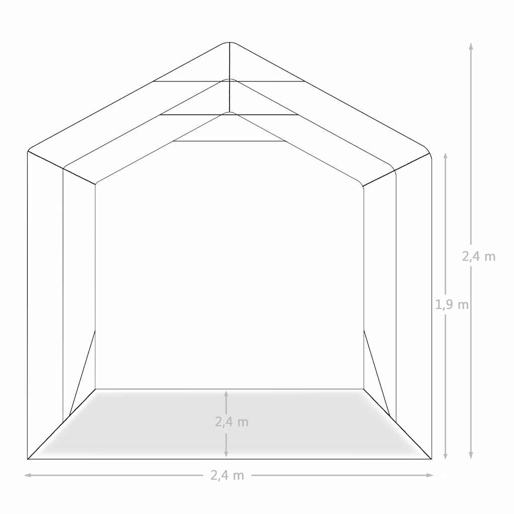 garagetelt 2,4x2,4 cm PVC grøn