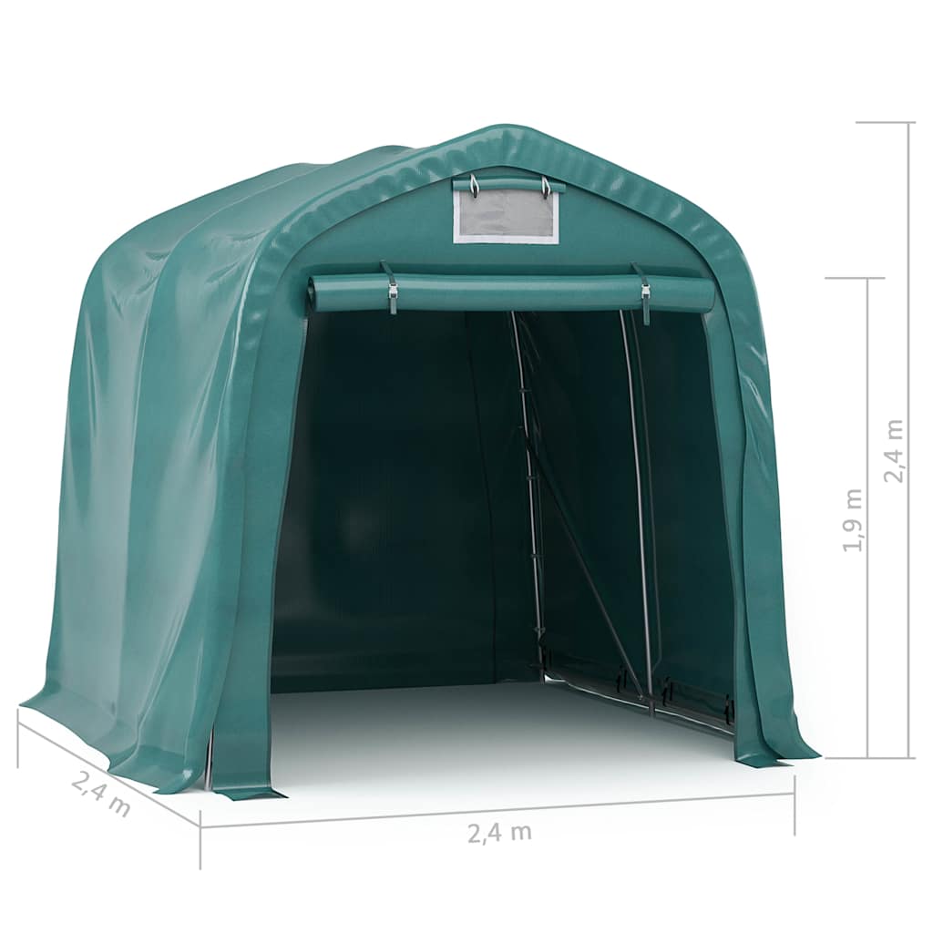 garagetelt 2,4x2,4 cm PVC grøn