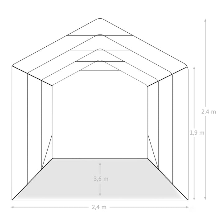 garagetelt 2,4x3,6 m PVC grøn
