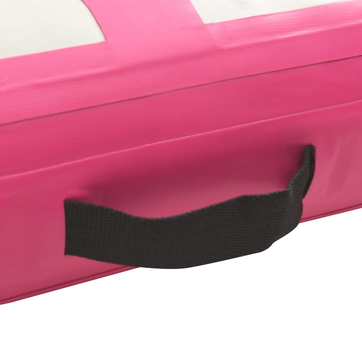 oppustelig gymnastikmåtte med pumpe 60x100x10 cm PVC lyserød
