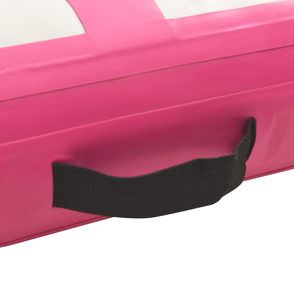 oppustelig gymnastikmåtte med pumpe 60x100x15 cm PVC lyserød