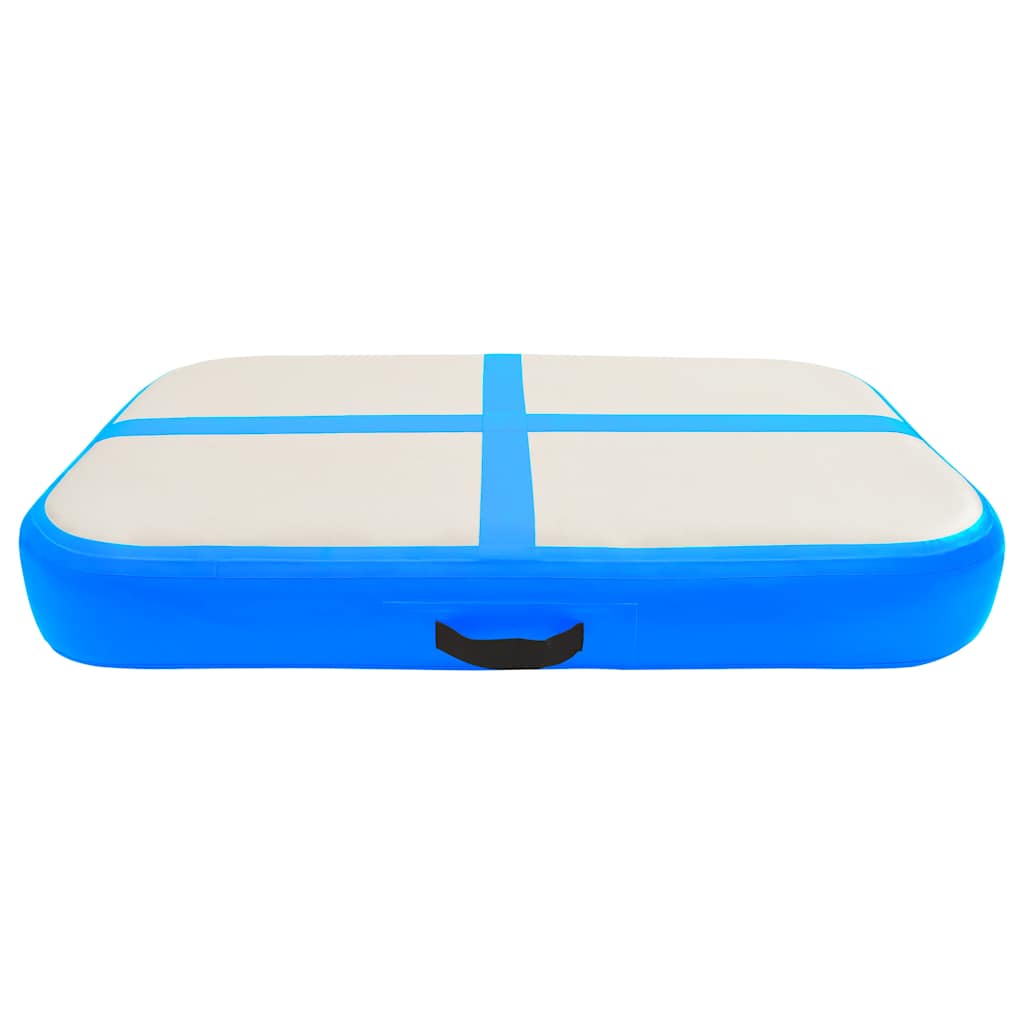 oppustelig gymnastikmåtte med pumpe 60x100x15 cm PVC blå